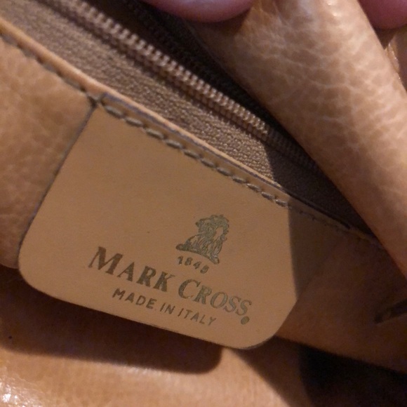 Vintage Mark Cross Made in Italy Herringbone Logo Bag - Picture 3 of 9